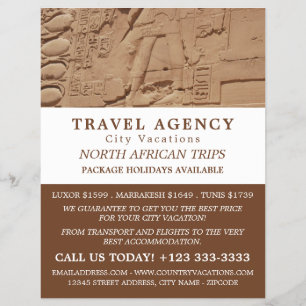 Egyptische Hieroglyphics, reisbureau Adverteren Flyer