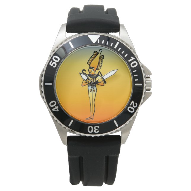 Egyptische Hieroglyphics Watch Horloge (Voorkant)
