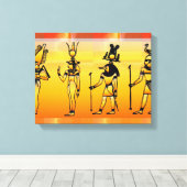 Egyptische Hieroglyphics Wrapped Canvas (Insitu (Houten vloer))