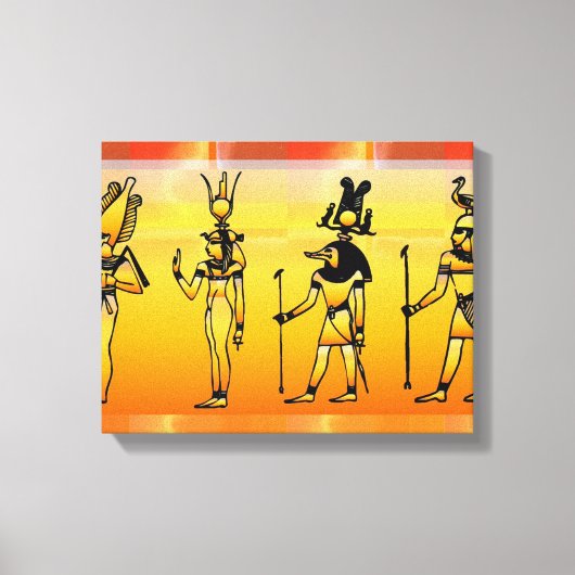 Egyptische Hieroglyphics Wrapped Canvas (Voorkant)