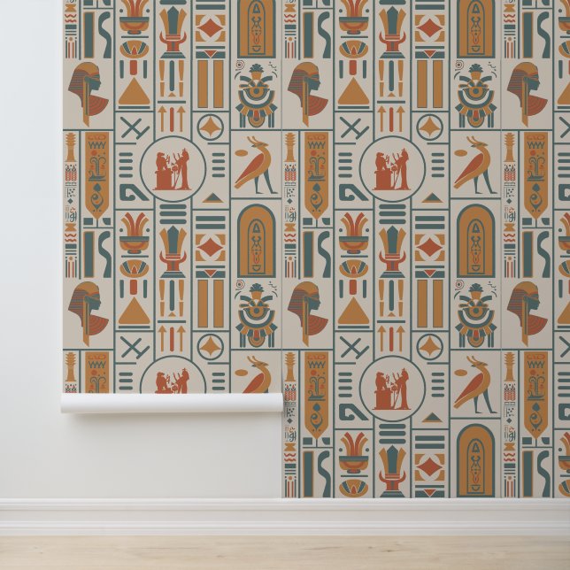 Egyptische Hieroglyphs Behang (Applicatie)