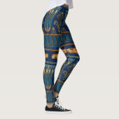 Egyptische Hieroglyphs Gold Beetles Golden Glitter Leggings (Rechts)