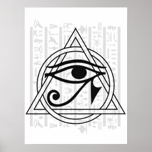 Egyptische Hieroglyphs - Oog van Horus Poster