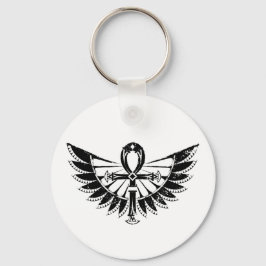 Egyptische Hieroglyphs - Winged Ankh Sleutelhanger