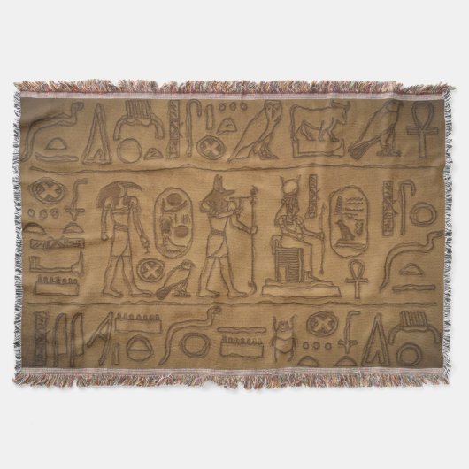 Egyptische Hieroglypische Kunst Deken (Voorkant)