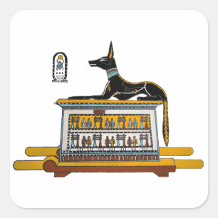 Egyptische hond vierkante sticker