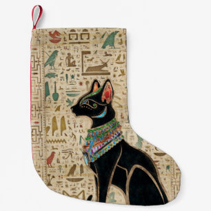 Egyptische kat - Bastet op papyrus Kleine Kerstsok