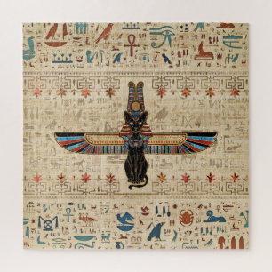 Egyptische kat - Bastet op papyrus Legpuzzel