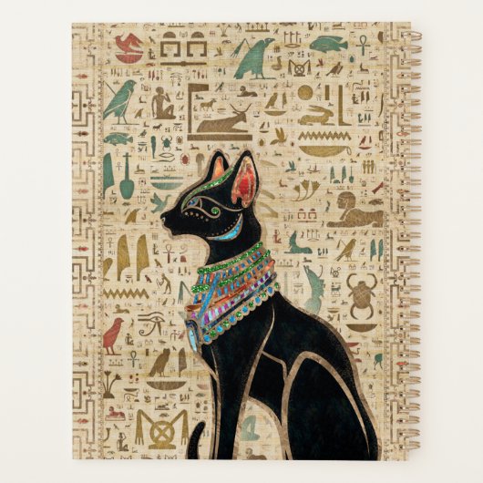 Egyptische kat - Bastet op papyrus Planner (Achterkant)