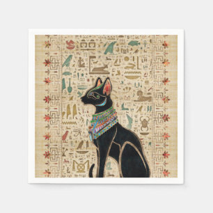 Egyptische kat - Bastet op papyrus Servet