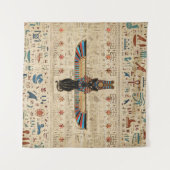 Egyptische kat - Bastet op papyrus Wandkleed (Voorkant (horizontaal))