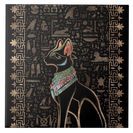 Egyptische kat - Bastet Tegeltje (Voorkant)