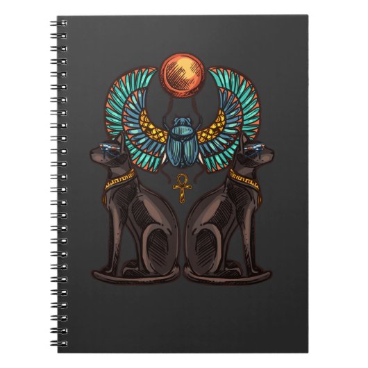 Egyptische kat Design Ancient History Notitieboek (Voorkant)