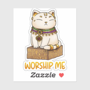 Egyptische kat God Bastet aanbid mij Sticker