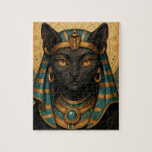 Egyptische kat Godin | Bastet gouden puzzel (Verticaal)
