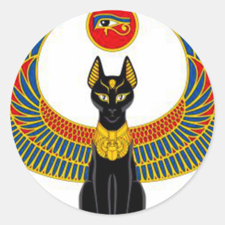 Egyptische kat ronde sticker