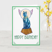 Egyptische kat Verjaardag Kaart (Gele Bloem)