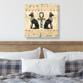 Egyptische katten en ankhkruis canvas afdruk (Insitu (Slaapkamer))