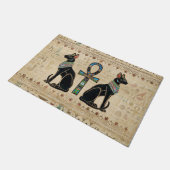 Egyptische katten en ankhkruis deurmat (Schuin)