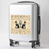 Egyptische katten en ankhkruis sticker (Koffer)
