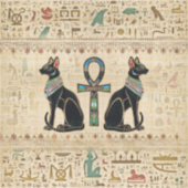 Egyptische katten en ankhkruis sticker (Voorkant)