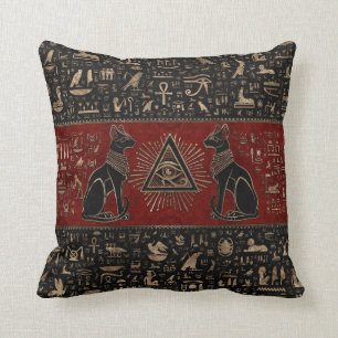 Egyptische katten en ogen van Horus Kussen
