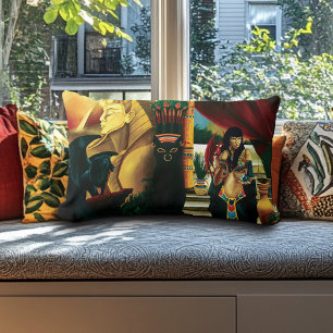 Egyptische koningin kat draak kussen