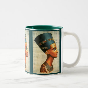 Egyptische koningin Nefertiti ancient History Drin Tweekleurige Koffiemok