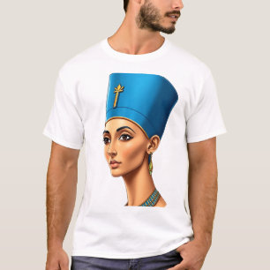 Egyptische koningin Nefertiti gezicht illustratie T-shirt