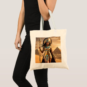 Egyptische krijger godin van het zand tote bag
