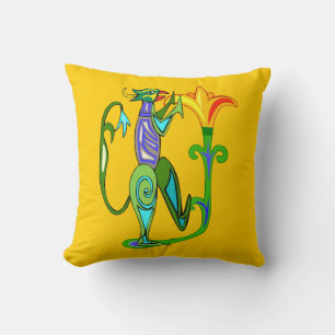 Egyptische kunst met Lotus Flower Reversible Pillo Kussen