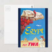 Egyptische luchtreisreclame Briefkaart (Voorkant / Achterkant)