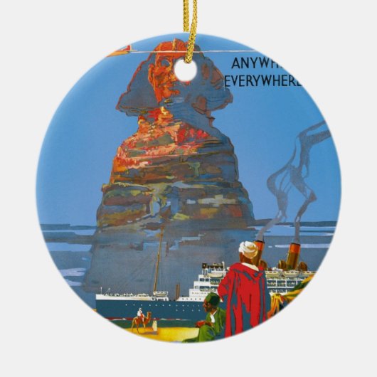  Egyptische luchtreisreclame Keramisch Ornament (Voorkant)