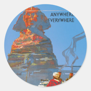  Egyptische luchtreisreclame Ronde Sticker