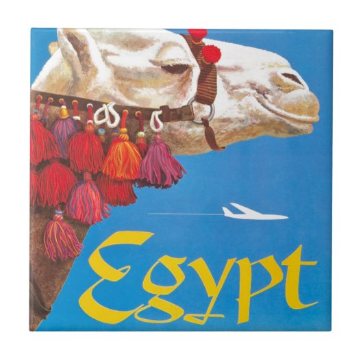  Egyptische luchtreisreclame Tegeltje (Voorkant)