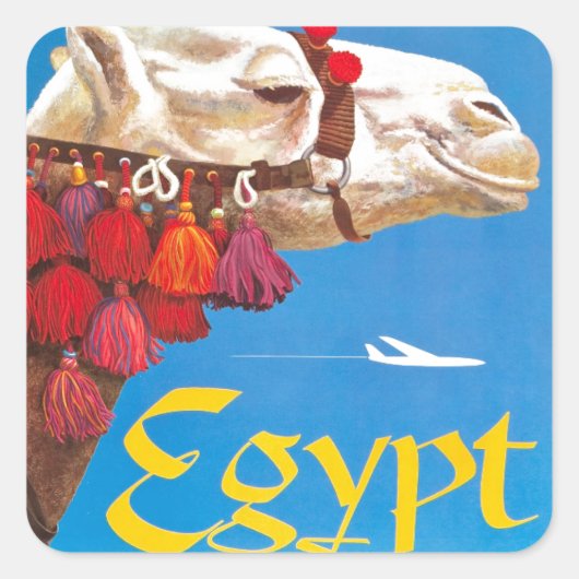  Egyptische luchtreisreclame Vierkante Sticker (Voorkant)