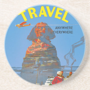  Egyptische luchtreisreclame Zandsteen Onderzetter