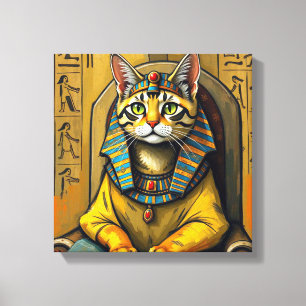 EGYPTISCHE MAU-FARAO 3 CANVAS AFDRUK