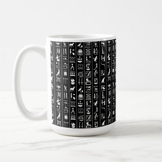 Egyptische Mok van Hieroglyphs koffie (Links)