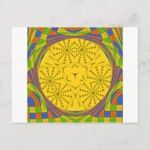 Egyptische Motif Art Print Geruit Lijst Design Briefkaart