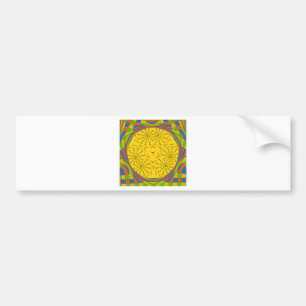 Egyptische Motif Art Print Geruit Lijst Design Bumpersticker