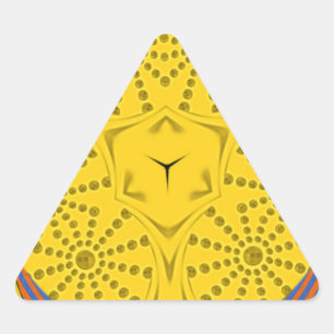 Egyptische Motif Art Print Geruit Lijst Design Driehoek Sticker