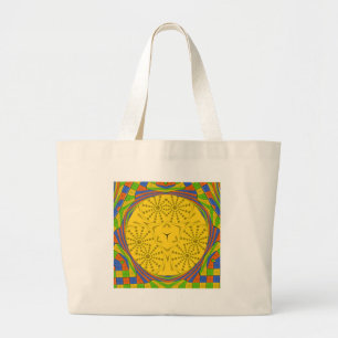 Egyptische Motif Art Print Geruit Lijst Design Grote Tote Bag
