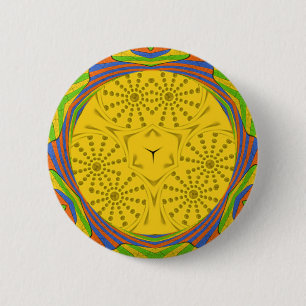 Egyptische Motif Art Print Geruit Lijst Design Ronde Button 5,7 Cm