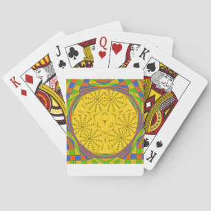 Egyptische Motif Art Print Geruit Lijst Design Speelkaarten