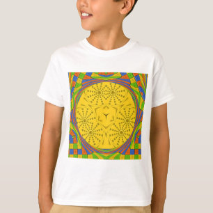 Egyptische Motif Art Print Geruit Lijst Design T-shirt