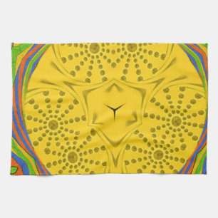 Egyptische Motif Art Print Geruit Lijst Design Theedoek