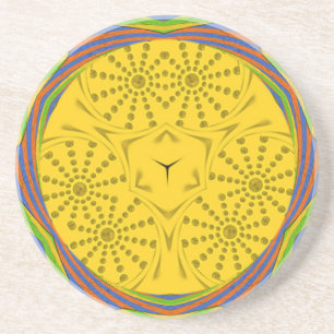 Egyptische Motif Art Print Geruit Lijst Design Zandsteen Onderzetter