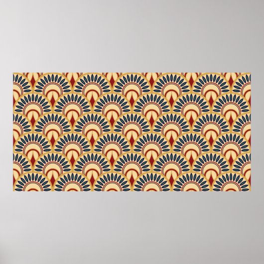 Egyptische Motif Fish Scaless Pattern Poster (Voorkant)