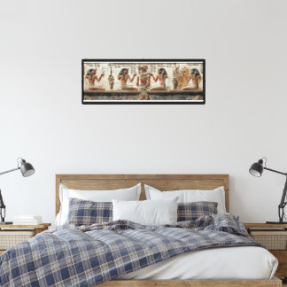 Egyptische muurkunst - Oude goden en mythologie Canvas Afdruk